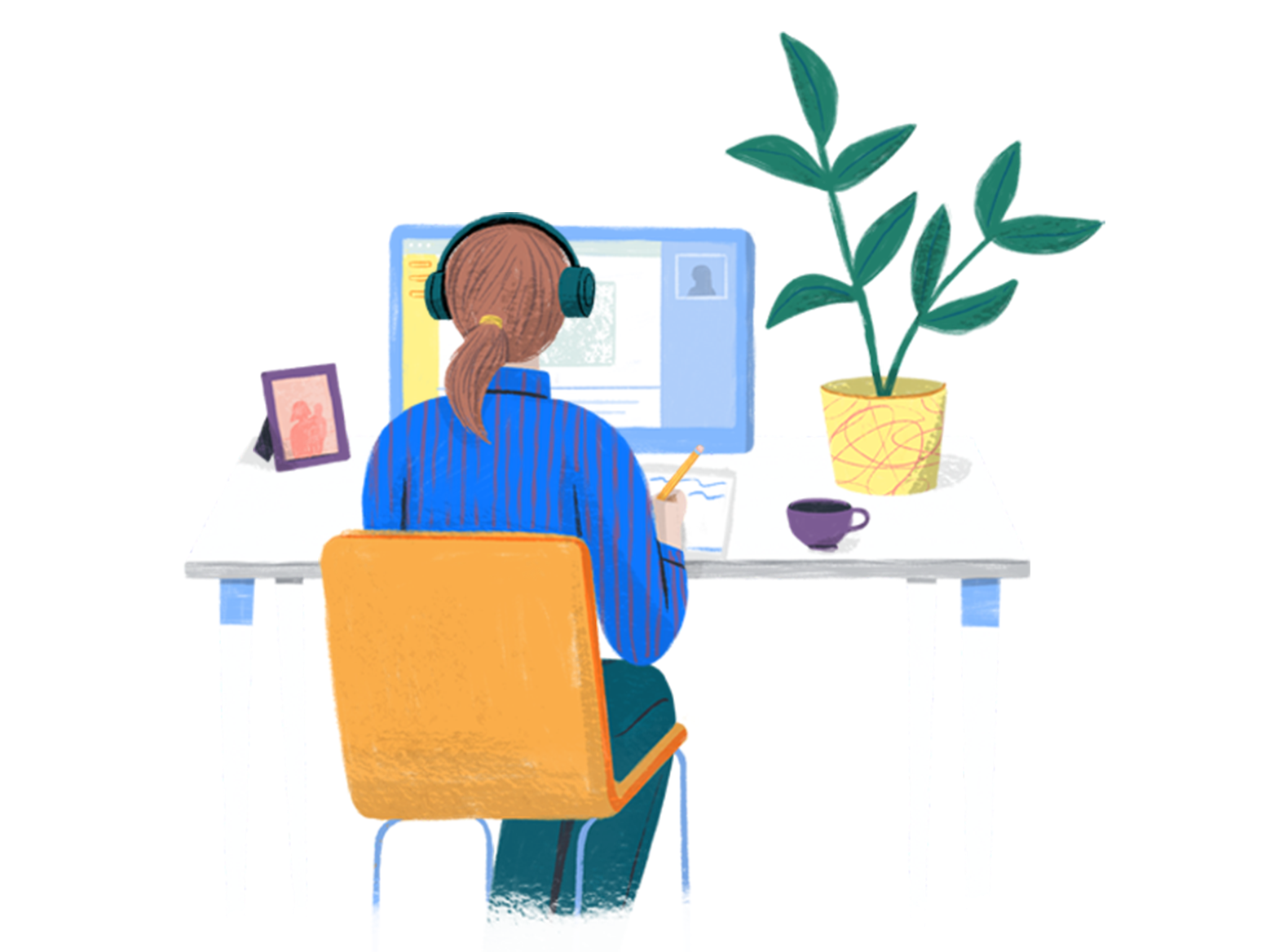 Therapist in session illustration